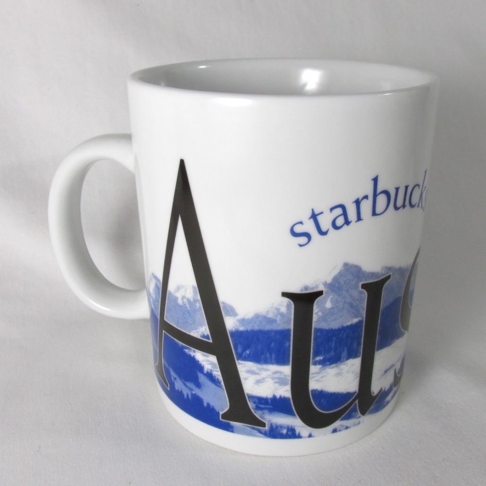 Starbucks Coffee Mug Austria City Mug Collector Series 14oz Blue White Vintage